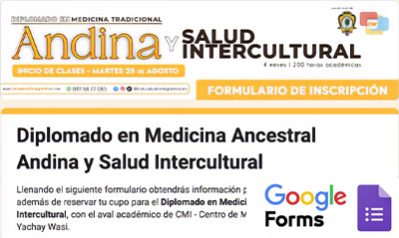 Formulario inscripción descuentos Diplomado en Medicina Andina y Salud Intercultural