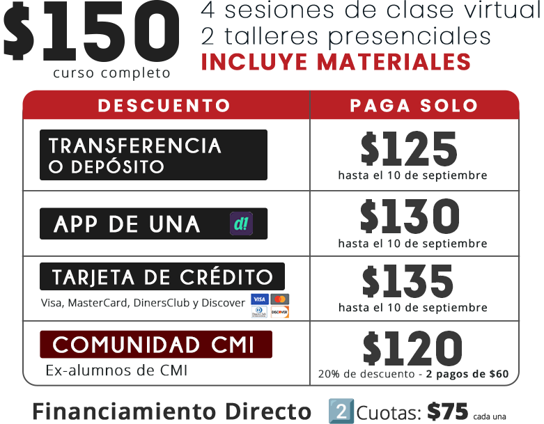 Curso Conoterapia CMI 3ra edición inversión web