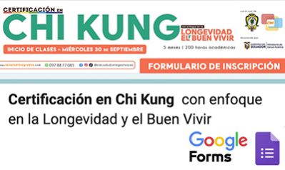 Formulario inscripción descuentos Certificación en Chi Kung